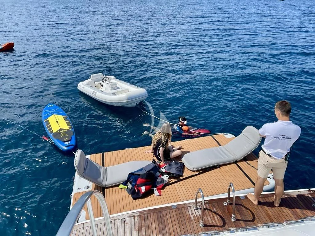 a group of people on a boat aboard NOTORIOUS Yacht for Sale