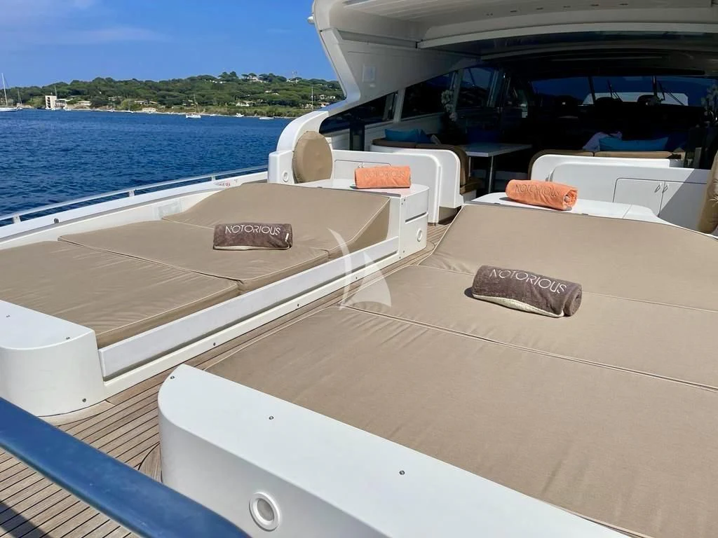 a boat on the water aboard NOTORIOUS Yacht for Sale