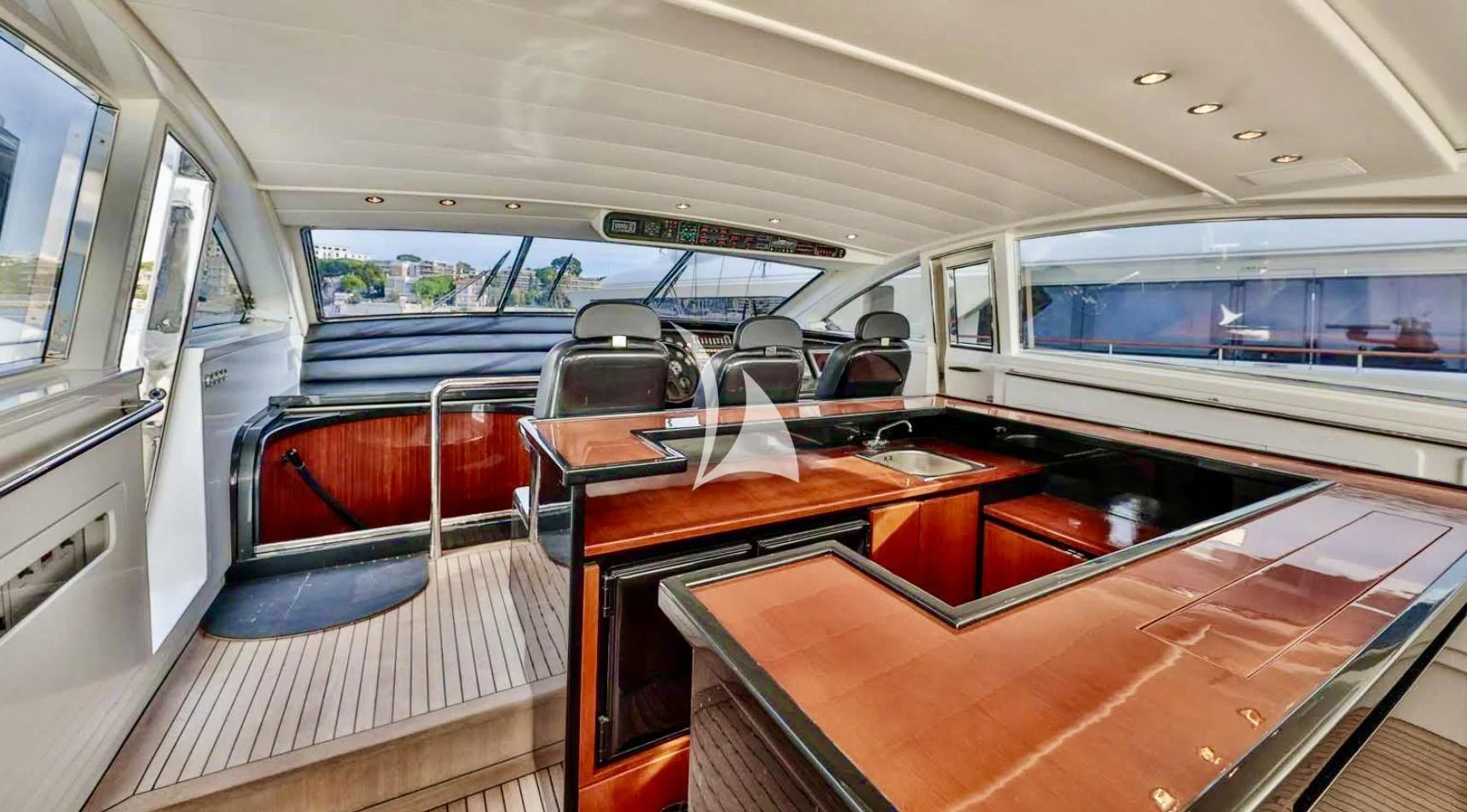 inside of a vehicle aboard NOTORIOUS Yacht for Sale