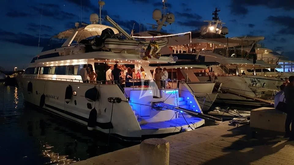 a group of people on a boat aboard MISS CANDY Yacht for Charter