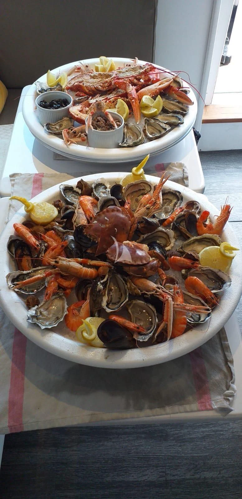 a plate of seafood aboard MISS CANDY Yacht for Charter