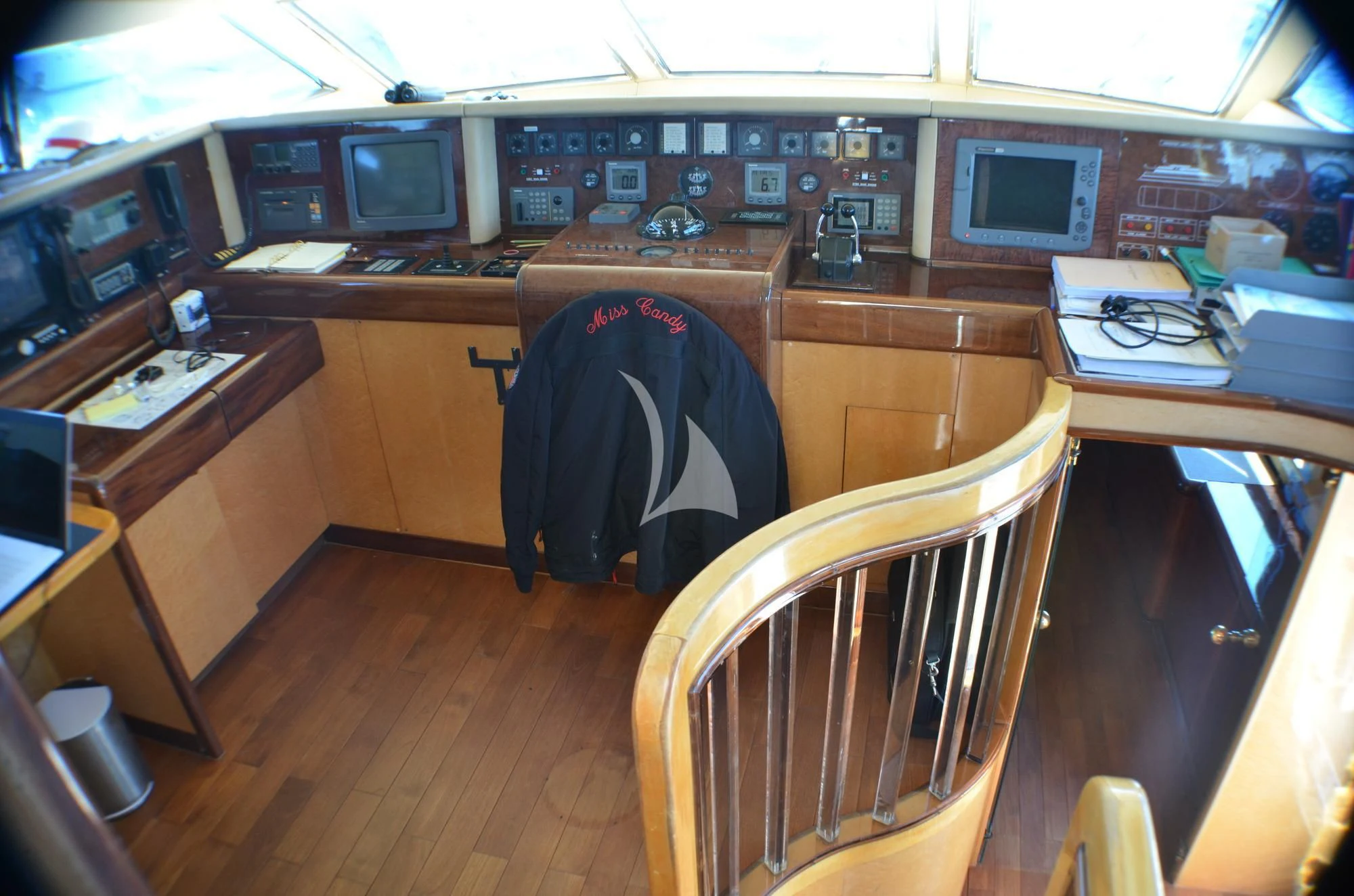 a room with a desk and computer aboard MISS CANDY Yacht for Charter