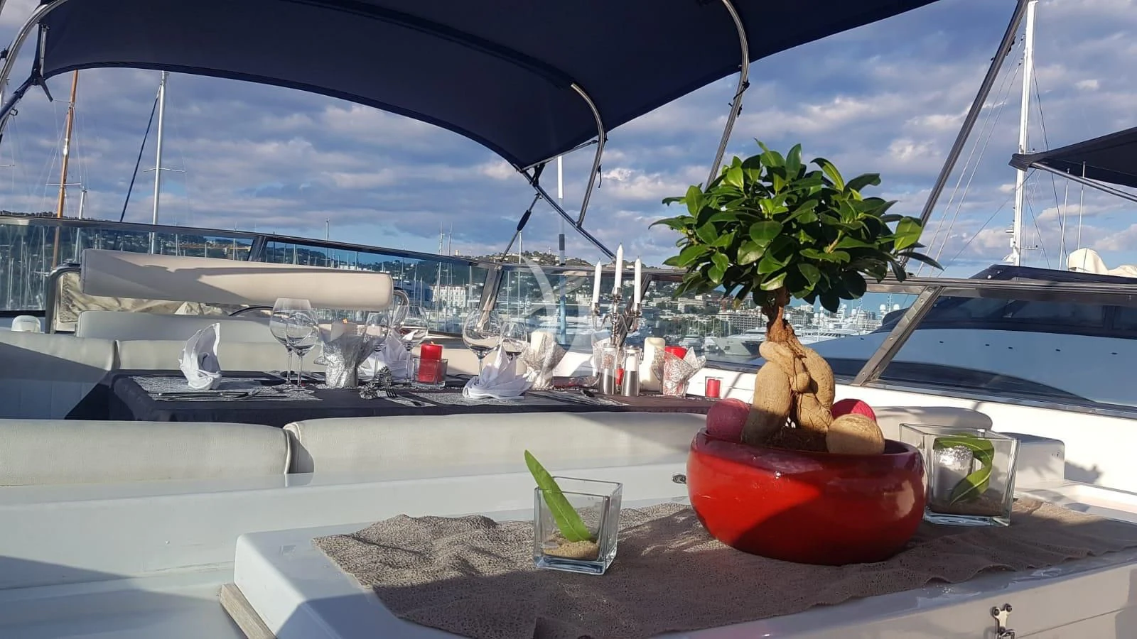 a bowl of fruit on a boat aboard MISS CANDY Yacht for Charter