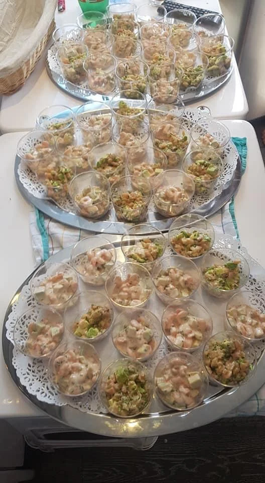 a table full of food aboard MISS CANDY Yacht for Charter