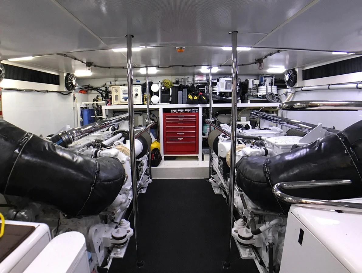 a room with machinery aboard HARBOR LADY Yacht for Sale