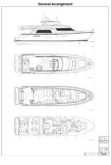 diagram, engineering drawing aboard HARBOR LADY Yacht for Sale