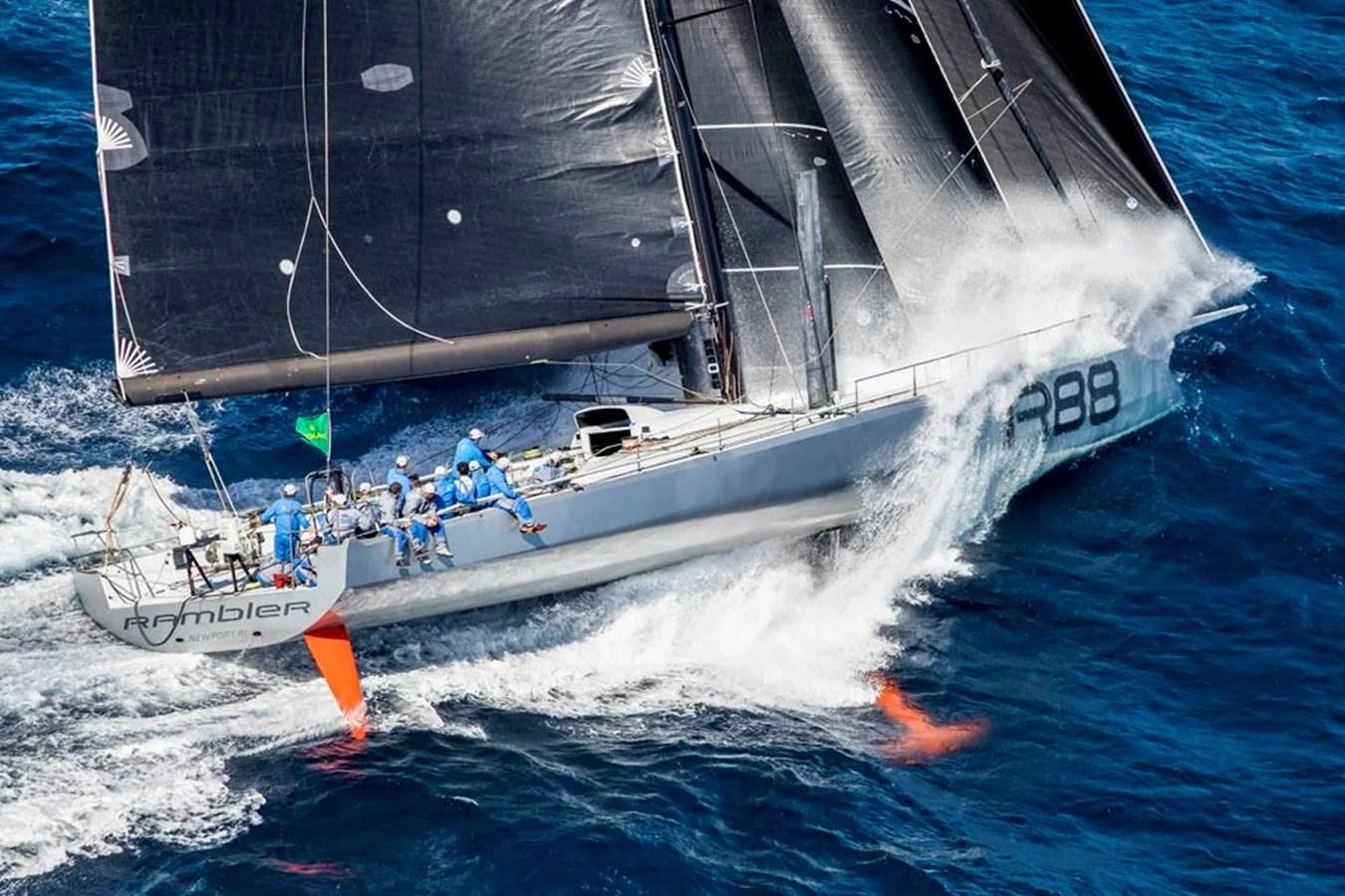 a group of people sailing on a boat aboard LUCKY Yacht for Sale