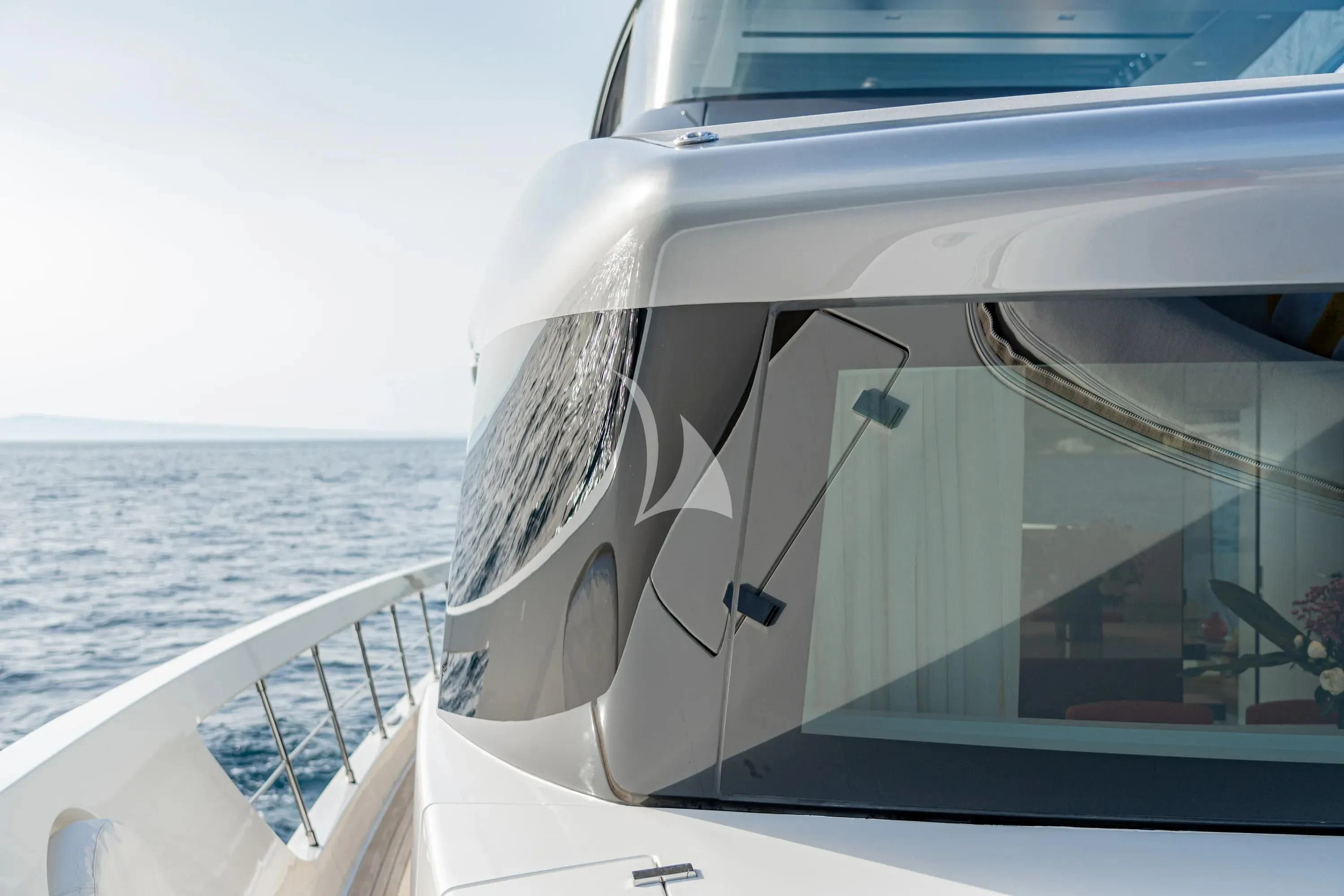 the front of a boat aboard DANIDA Yacht for Charter