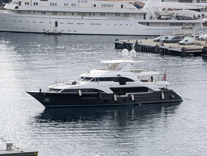 a boat in the water aboard ITHAKA Yacht for Sale