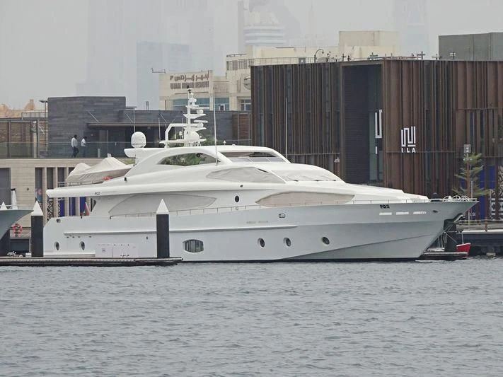 a large white boat aboard AL SHMOOKH Yacht for Sale