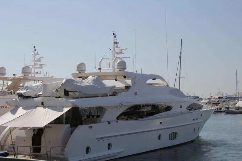 a large white yacht aboard AL SHMOOKH Yacht for Sale