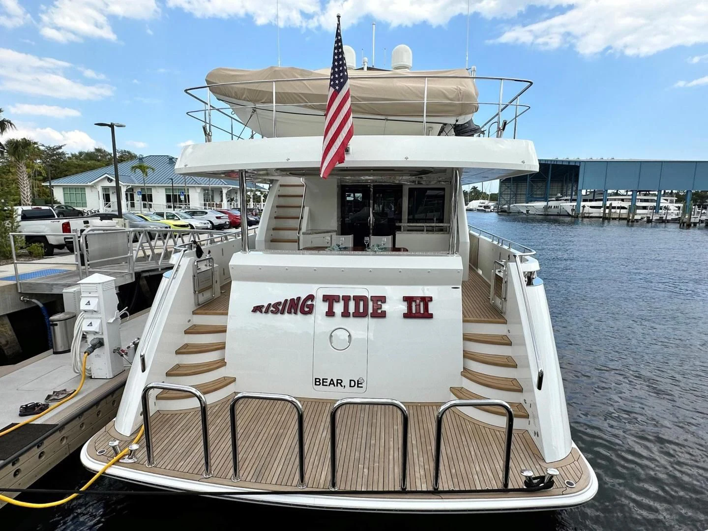 a boat docked at a pier aboard CRUMDALE Yacht for Sale