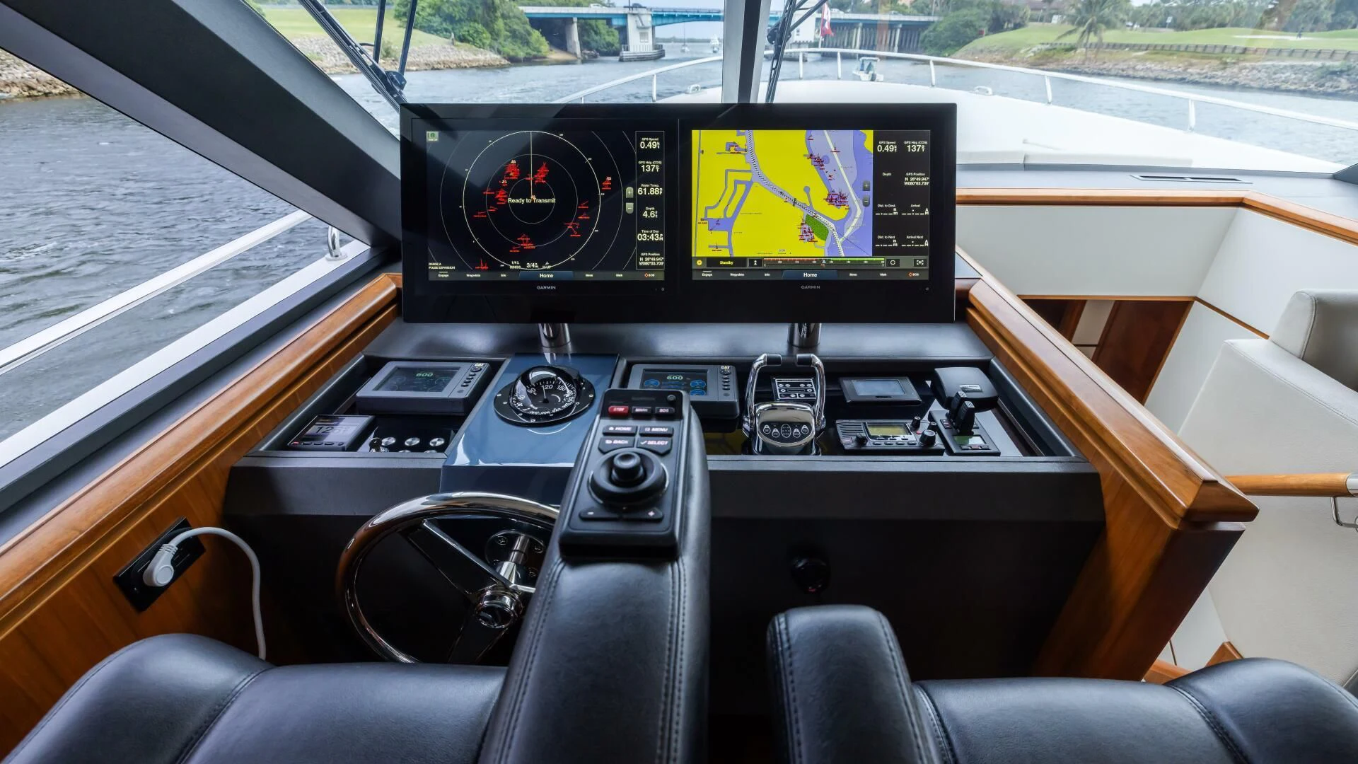 inside of a car aboard CRUMDALE Yacht for Sale