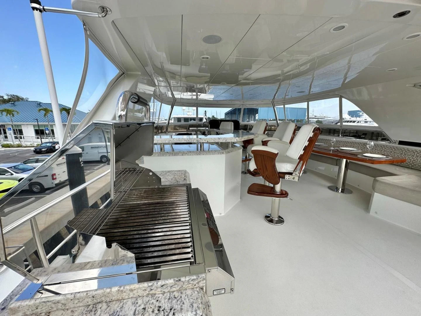 a large room with a large window aboard CRUMDALE Yacht for Sale