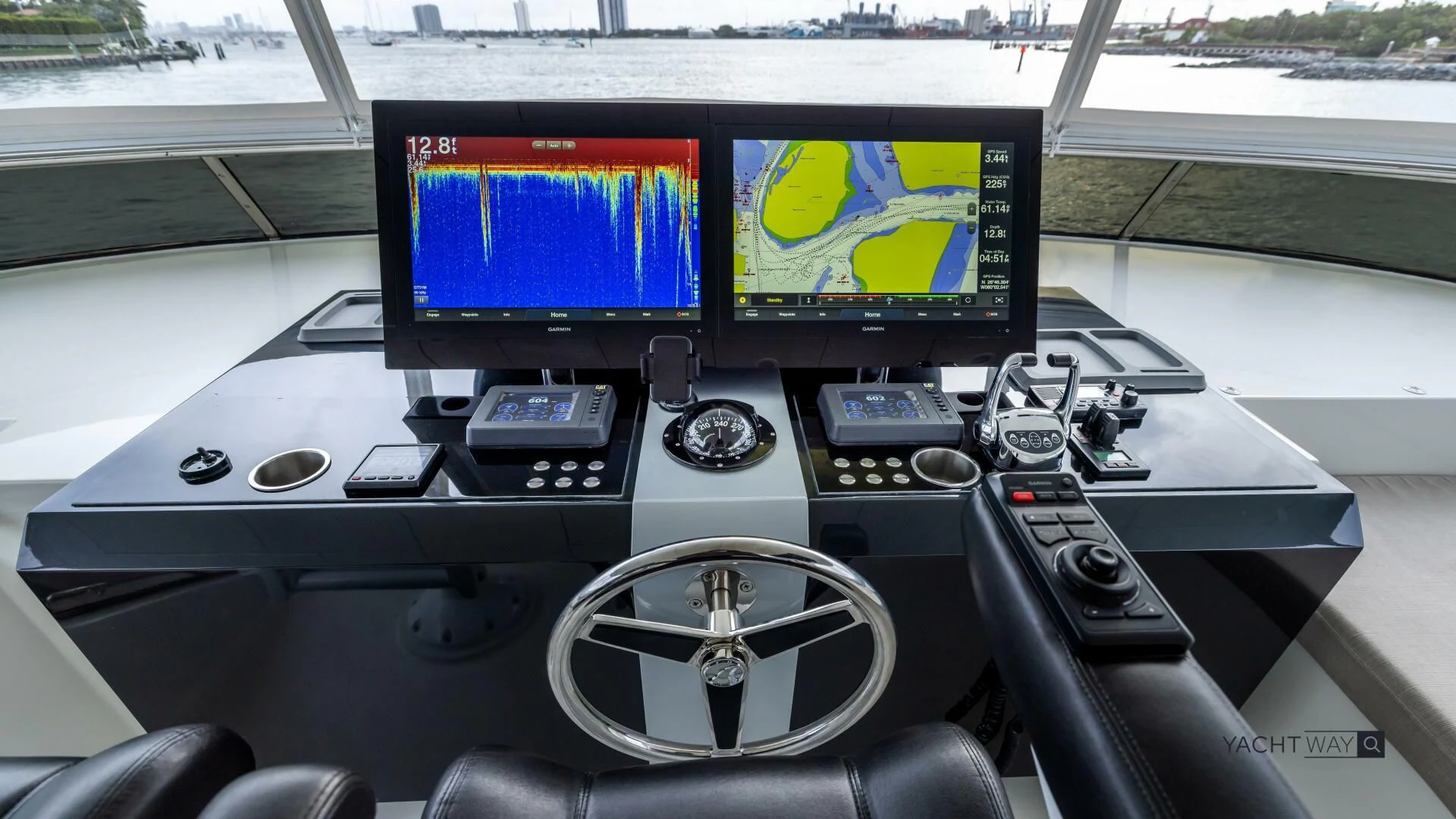a dashboard of a car aboard CRUMDALE Yacht for Sale