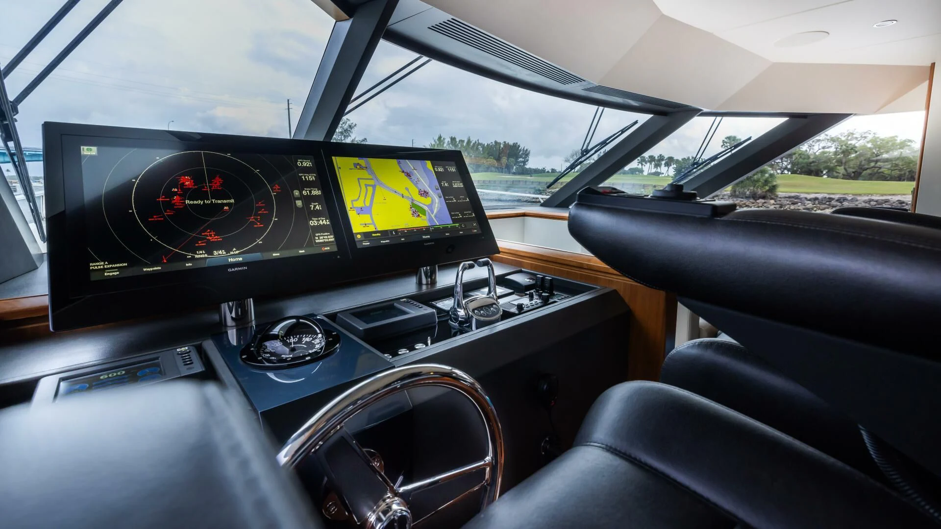 inside of a car aboard CRUMDALE Yacht for Sale
