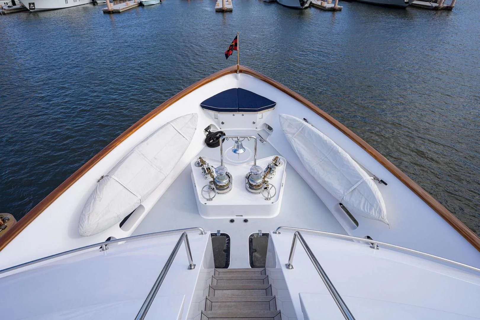 a boat with a rope attached to it aboard LEGACY Yacht for Sale