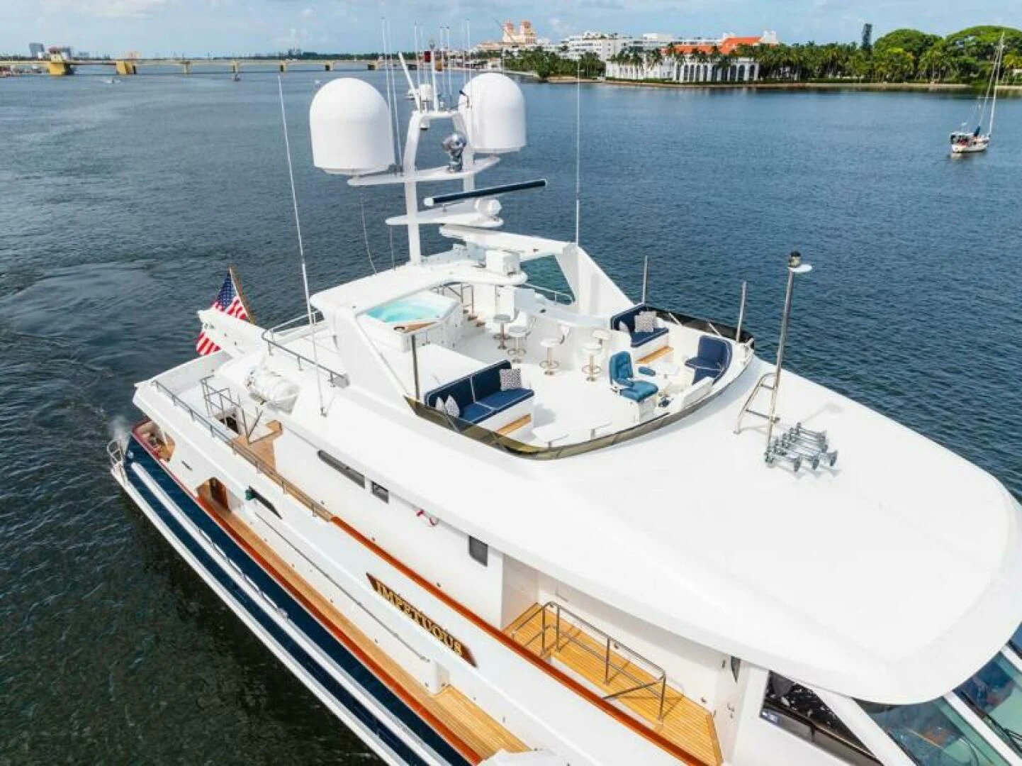 a boat on the water aboard LEGACY Yacht for Sale