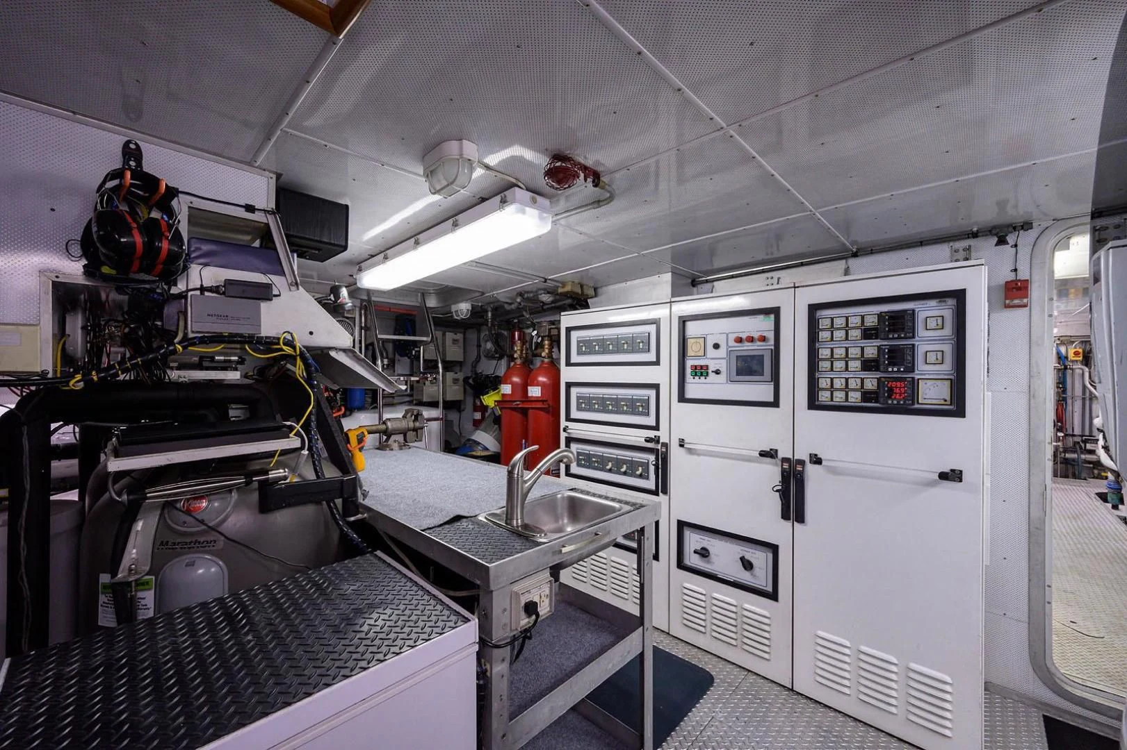 a room with equipment and equipment aboard LEGACY Yacht for Sale