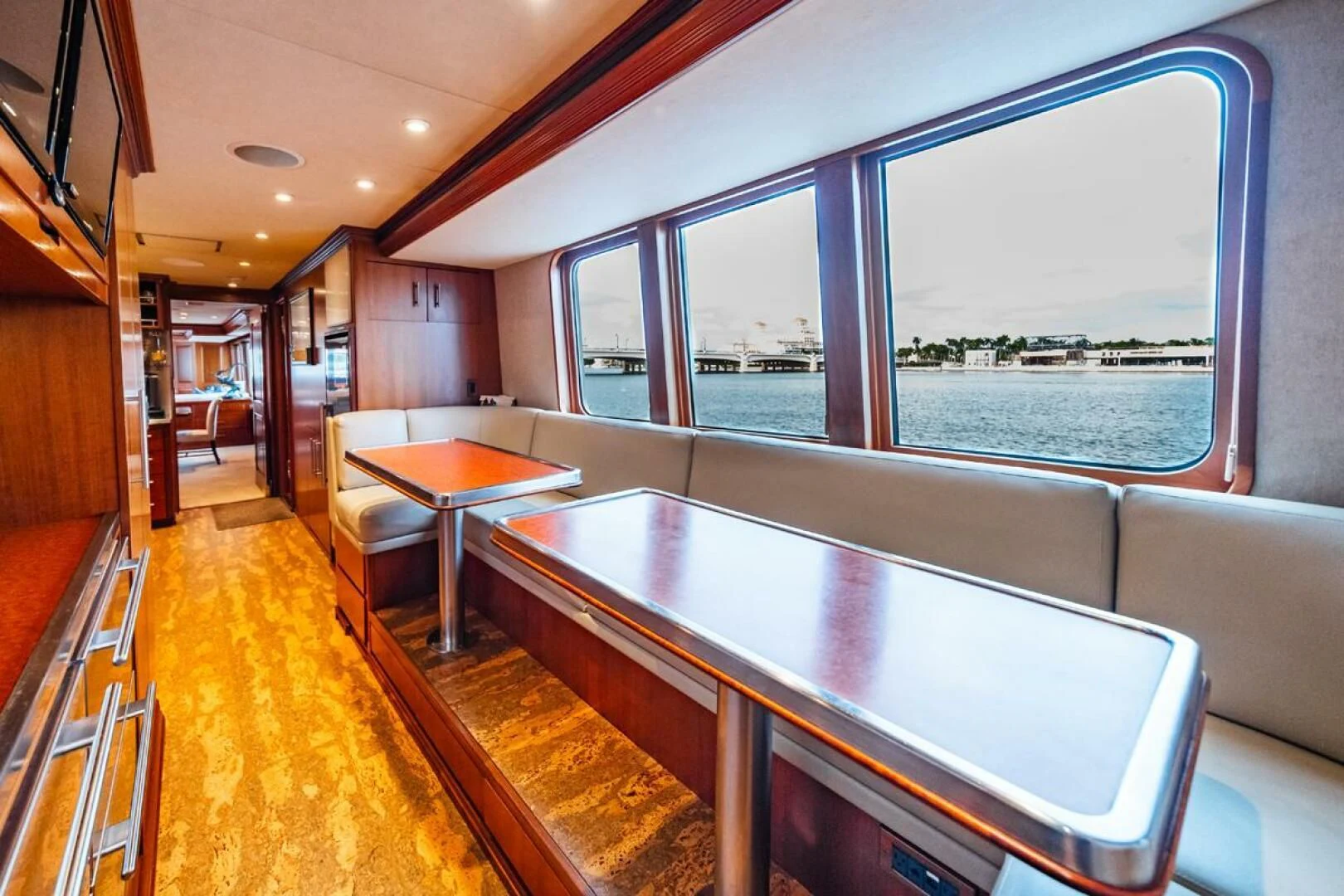 inside of a train aboard LEGACY Yacht for Sale