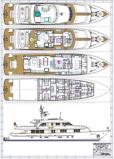 diagram, engineering drawing aboard LEGACY Yacht for Sale