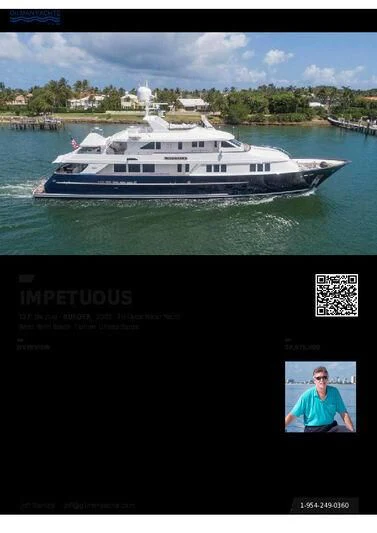 graphical user interface, website aboard LEGACY Yacht for Sale