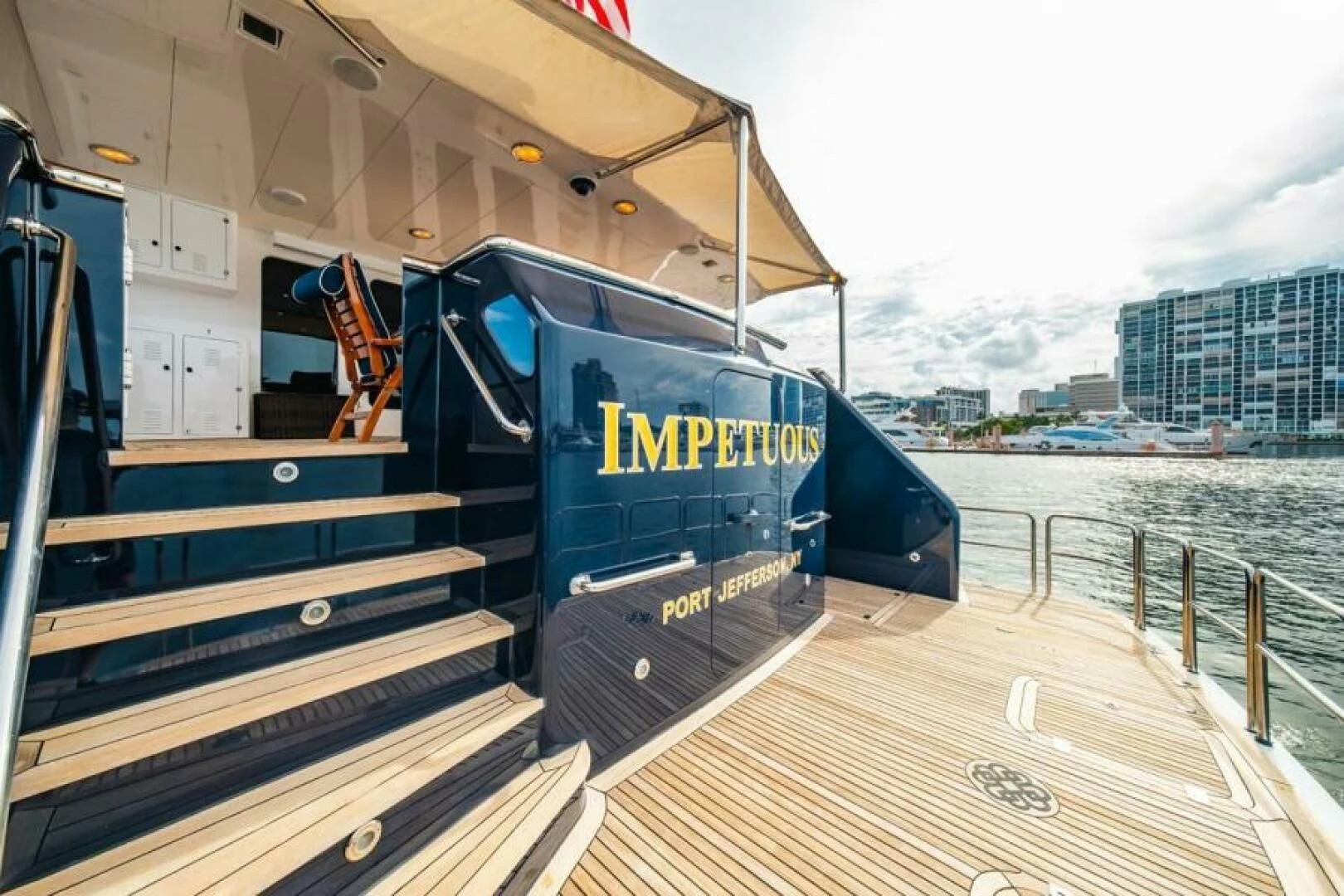 a train on a boat aboard LEGACY Yacht for Sale