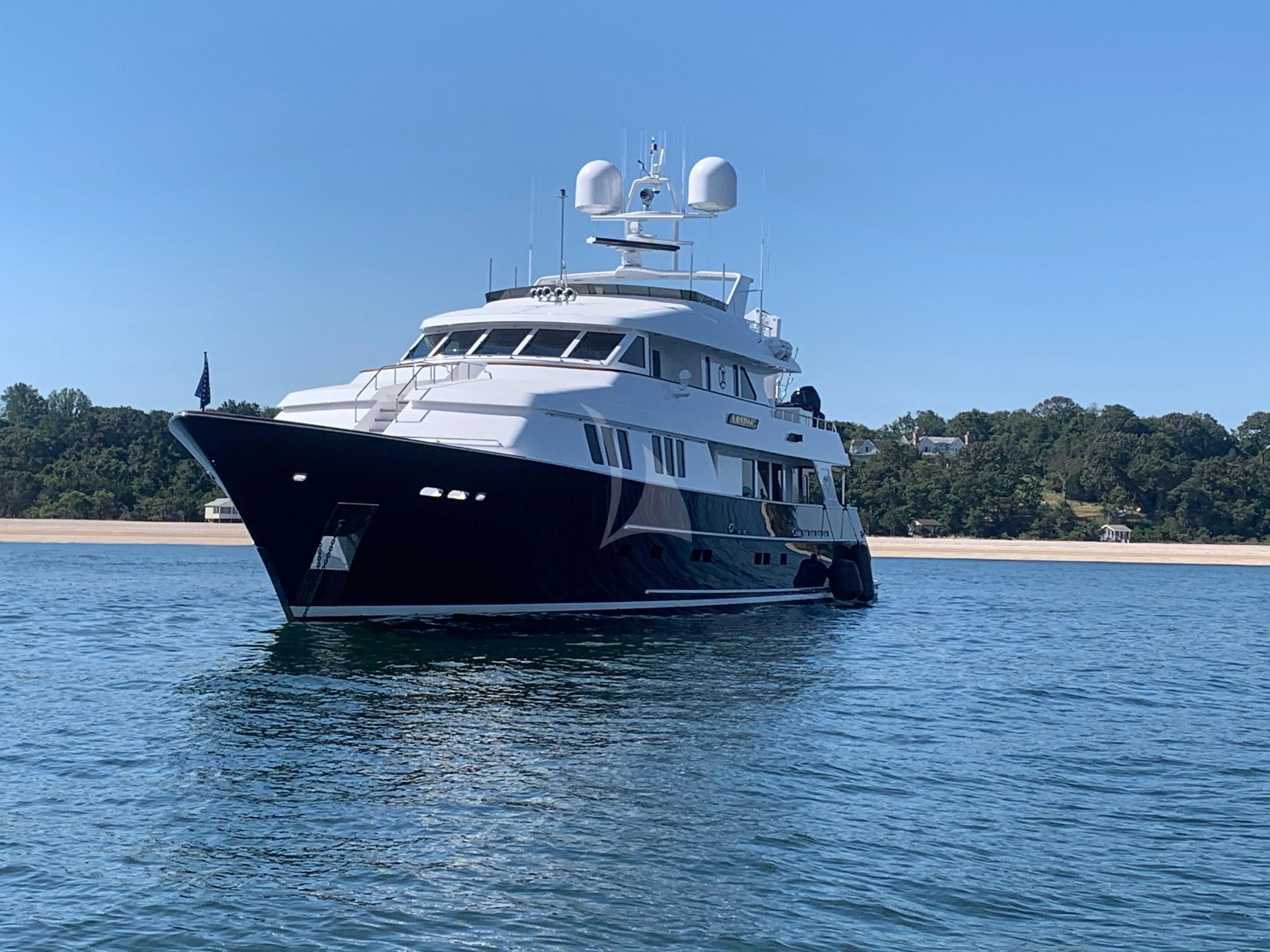 a boat on the water aboard LEGACY Yacht for Sale