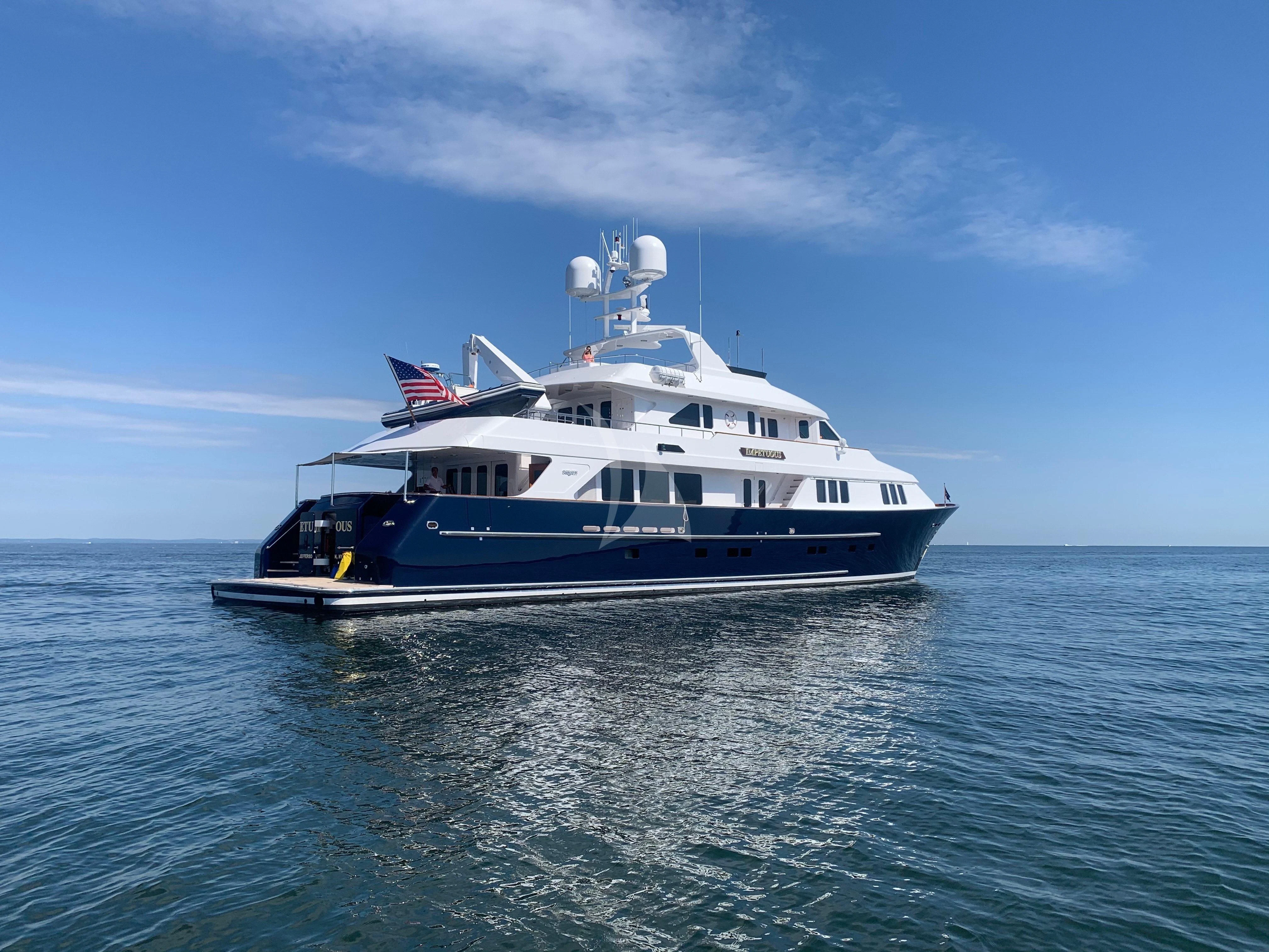 a boat in the water aboard LEGACY Yacht for Sale