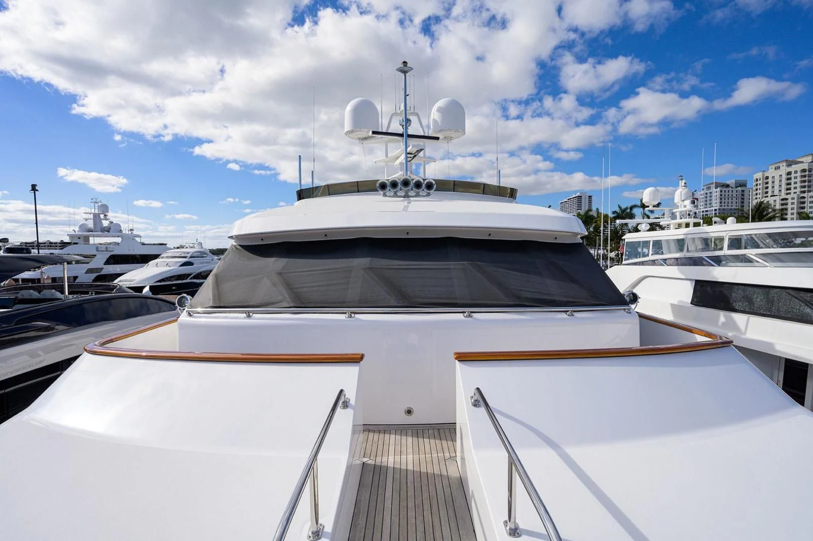 a boat on a dock aboard LEGACY Yacht for Sale