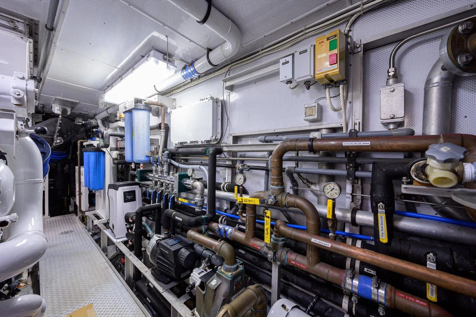 a room with machinery aboard LEGACY Yacht for Sale