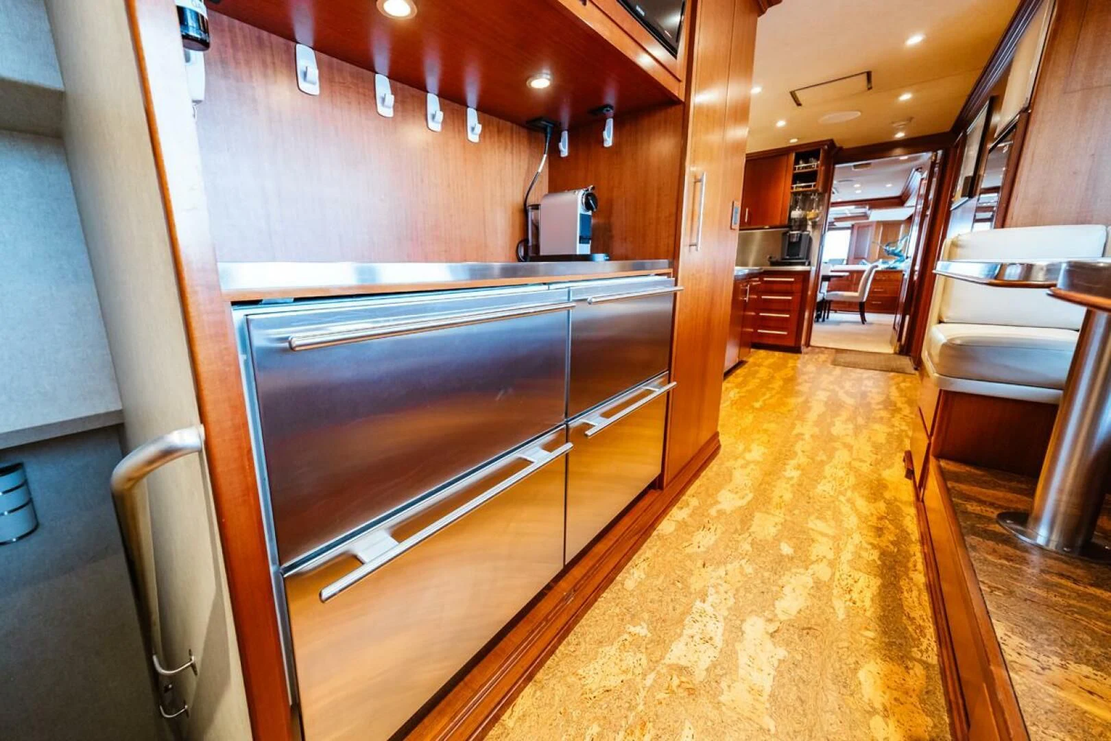 a kitchen with a large oven aboard LEGACY Yacht for Sale