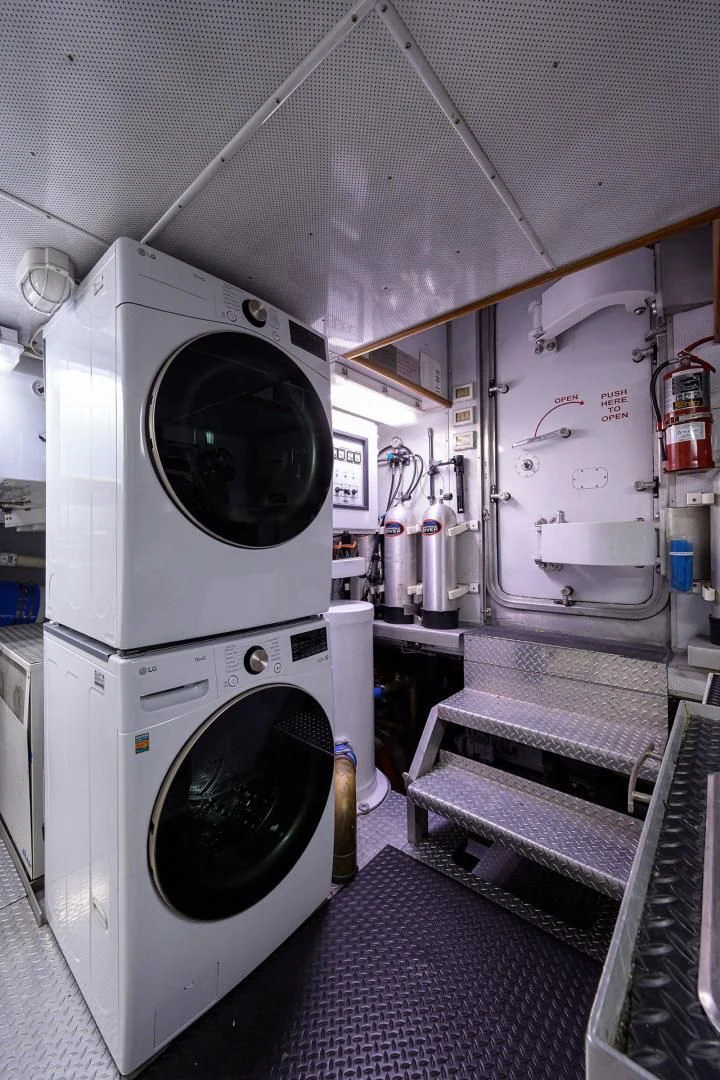 a machine in a room aboard LEGACY Yacht for Sale