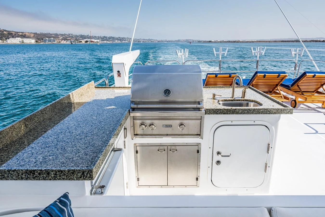 a boat on the water aboard LONE WOLF Yacht for Sale