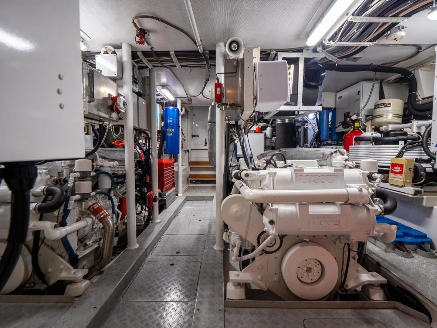 a room with machinery aboard LONE WOLF Yacht for Sale