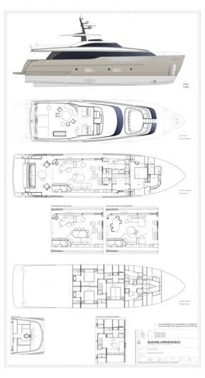 diagram, engineering drawing aboard AZZURRI Yacht for Sale