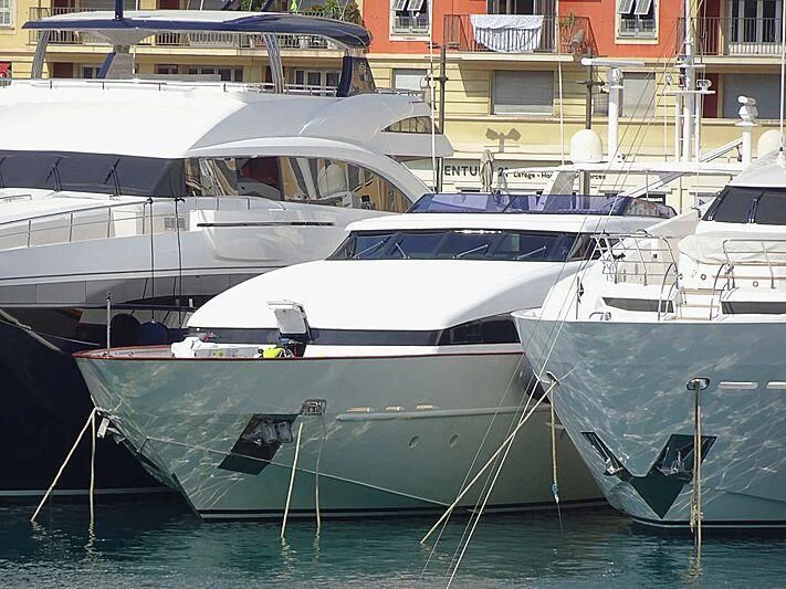 several boats are parked in the water aboard HEMILEA Yacht for Charter
