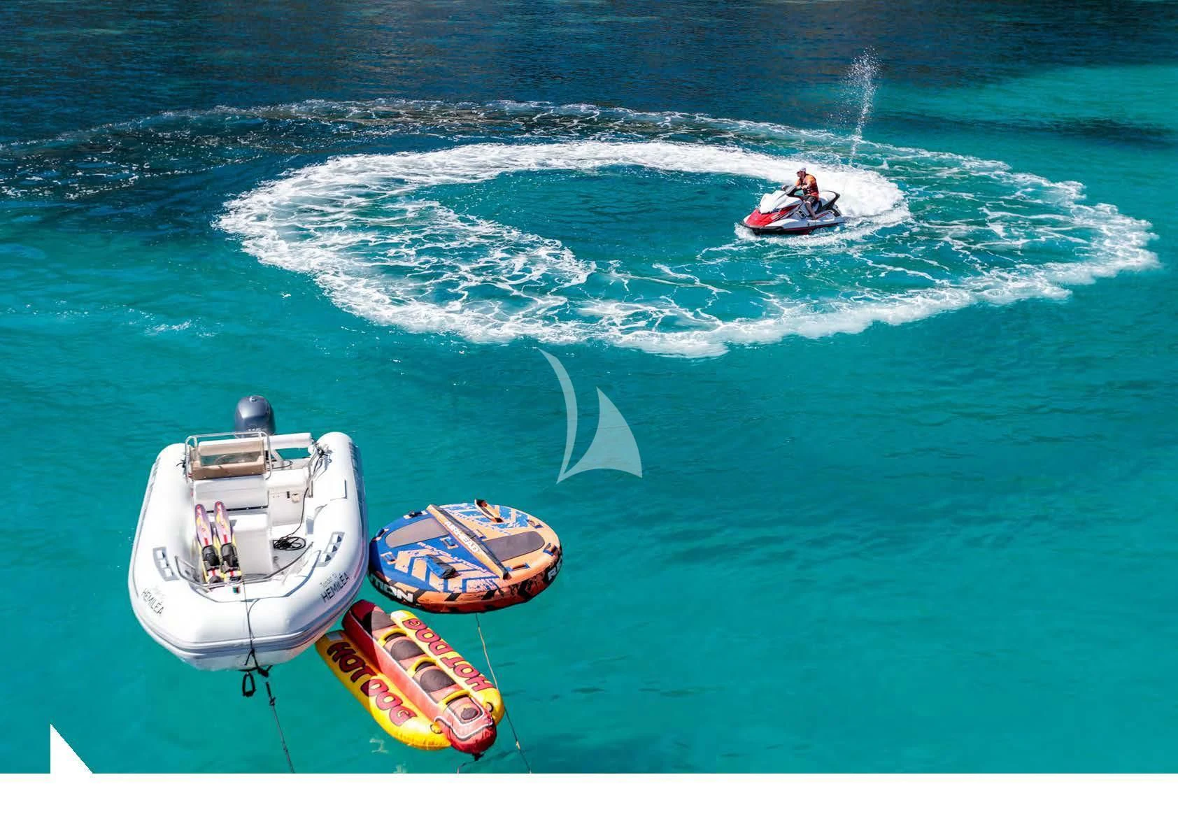 a boat in the water aboard HEMILEA Yacht for Charter