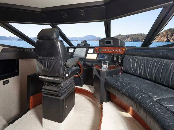 inside of a car aboard BLANCO Yacht for Sale