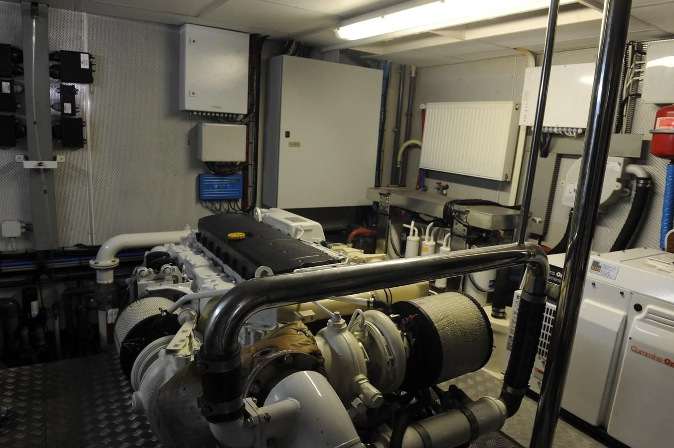 a machine with a machine aboard ANGELS Yacht for Sale