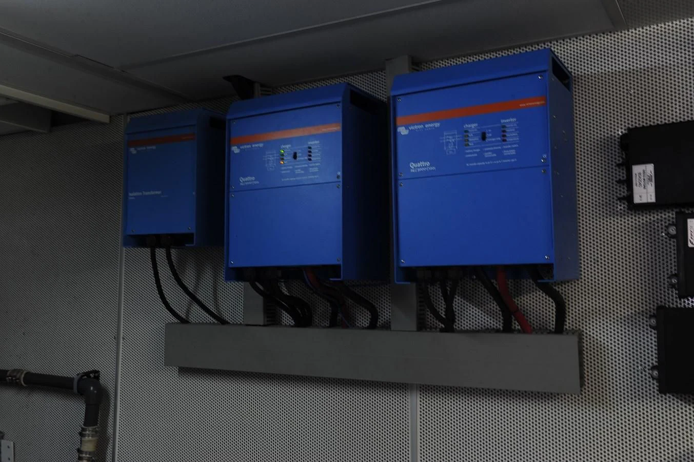 a group of computer screens aboard ANGELS Yacht for Sale