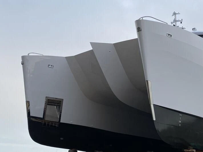a close-up of a white boat aboard CHARLEY 2 Yacht for Sale