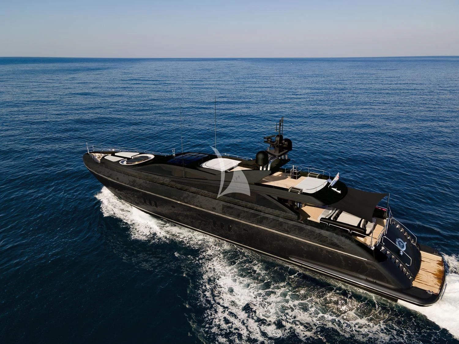 a military ship in the water aboard ABILITY Yacht for Sale
