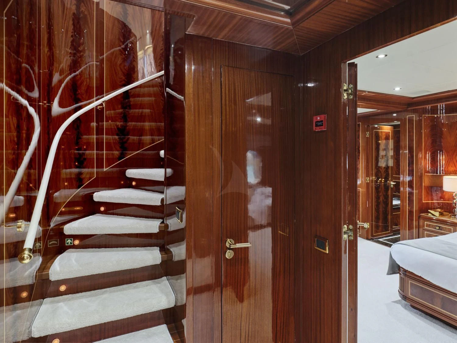 a room with a wood door aboard ABILITY Yacht for Sale