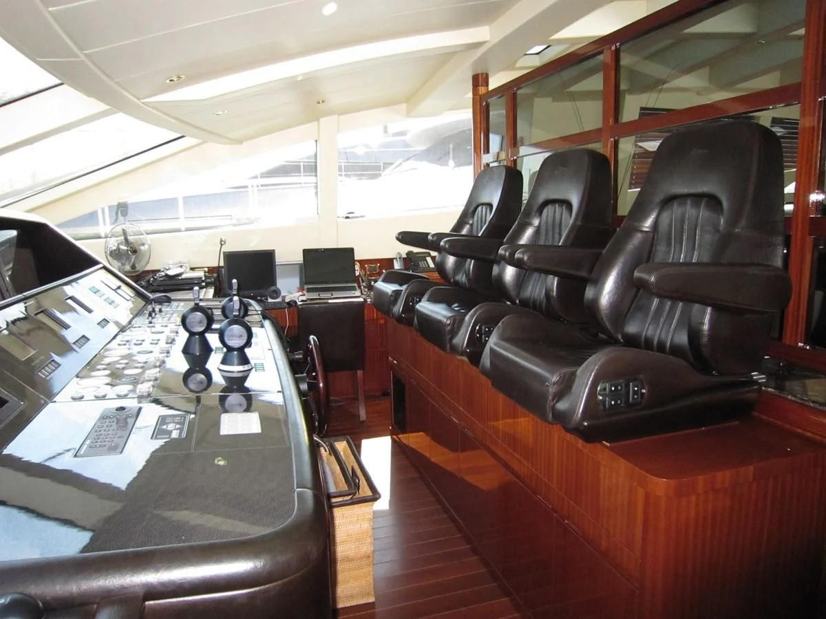 inside of a vehicle aboard ABILITY Yacht for Sale