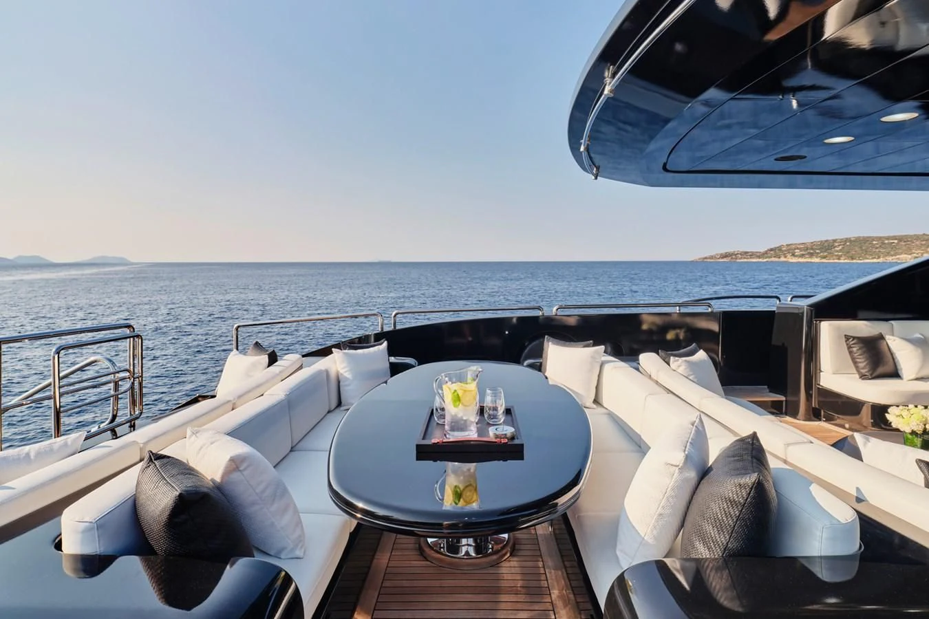 a table on a boat aboard ABILITY Yacht for Sale
