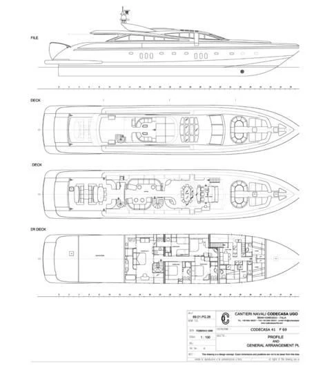 diagram, engineering drawing aboard ABILITY Yacht for Sale