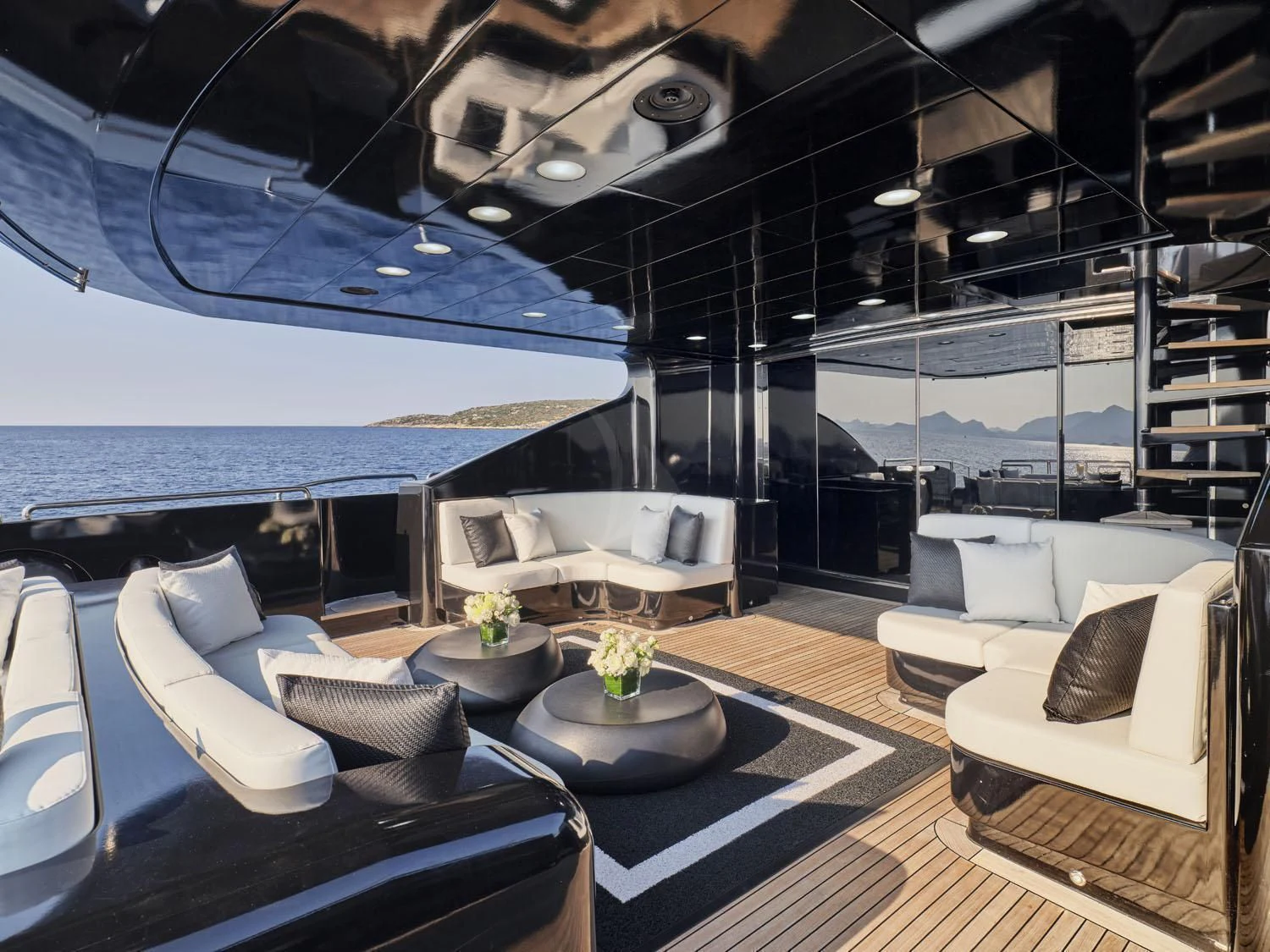 a room with a large glass wall aboard ABILITY Yacht for Sale
