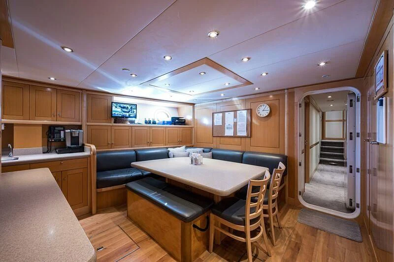 a kitchen and living room aboard SEANASH Yacht for Sale