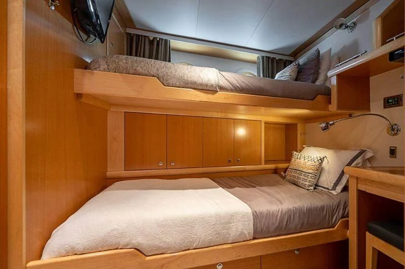 a bed in a room aboard SEANASH Yacht for Sale
